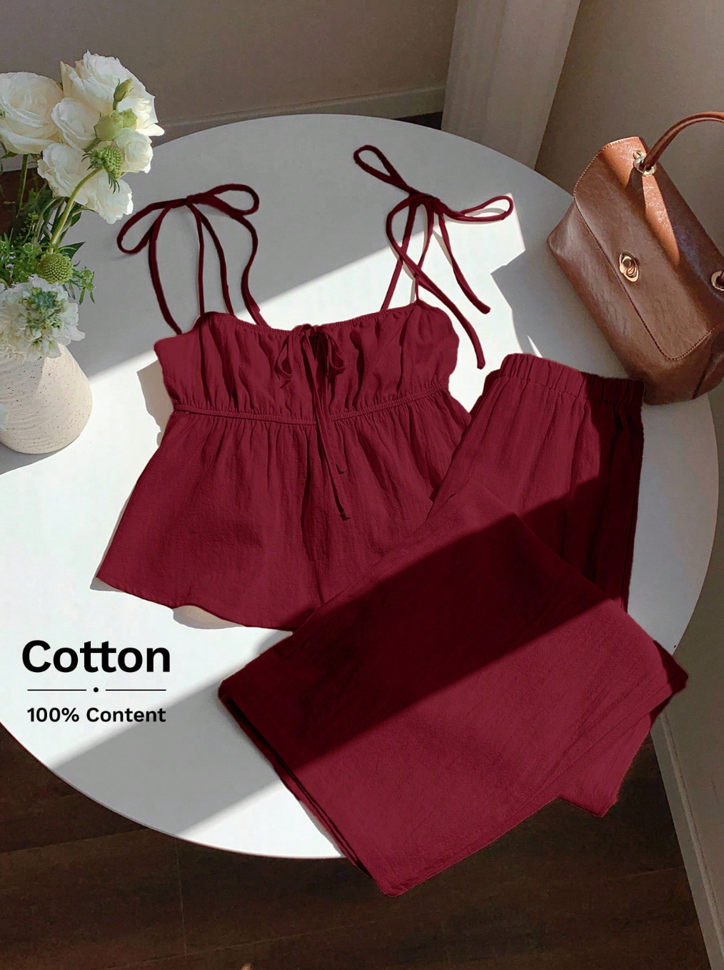 The Deep Wine Cotton Set Rich. Organic. Essential.